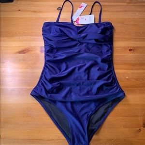 NWT One Piece Blue Bathing Suit - Size L - Tummy Control